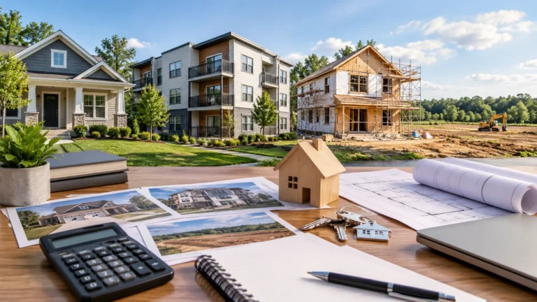 Real estate investment strategies including rental properties, renovation projects, multifamily housing, and land investing